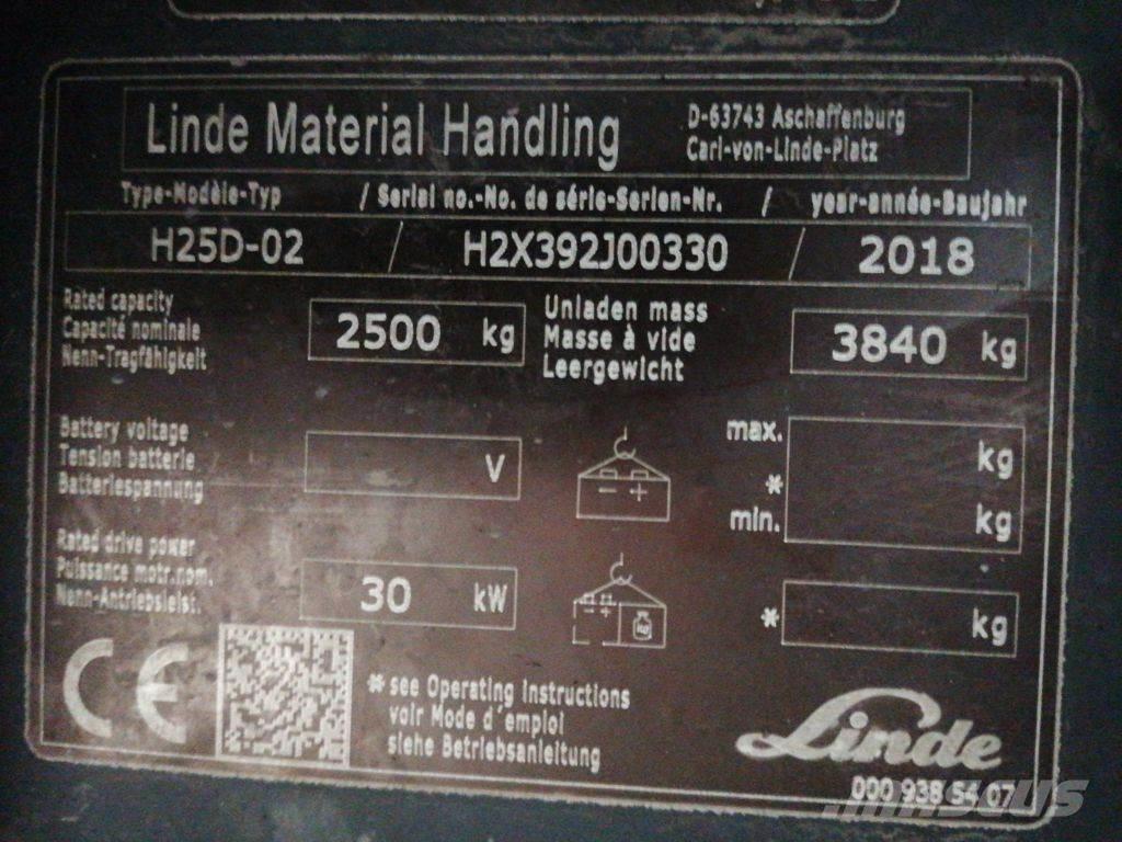 Linde H25D-02 Diiseltõstukid