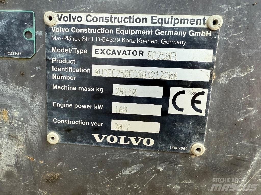 Volvo EC 250 EL Roomikekskavaatorid
