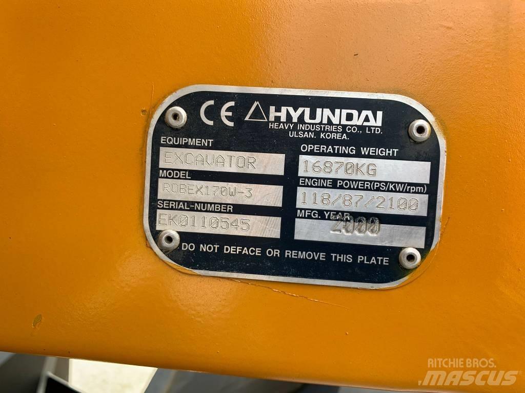 Hyundai ROBEX 170W-3 Ratasekskavaatorid