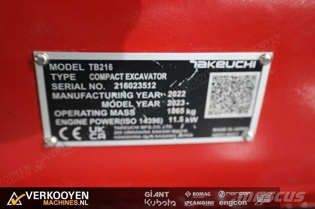 Takeuchi TB216 Miniekskavaatorid < 7 t