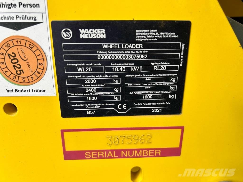 Wacker Neuson WL 20 Rataslaadurid