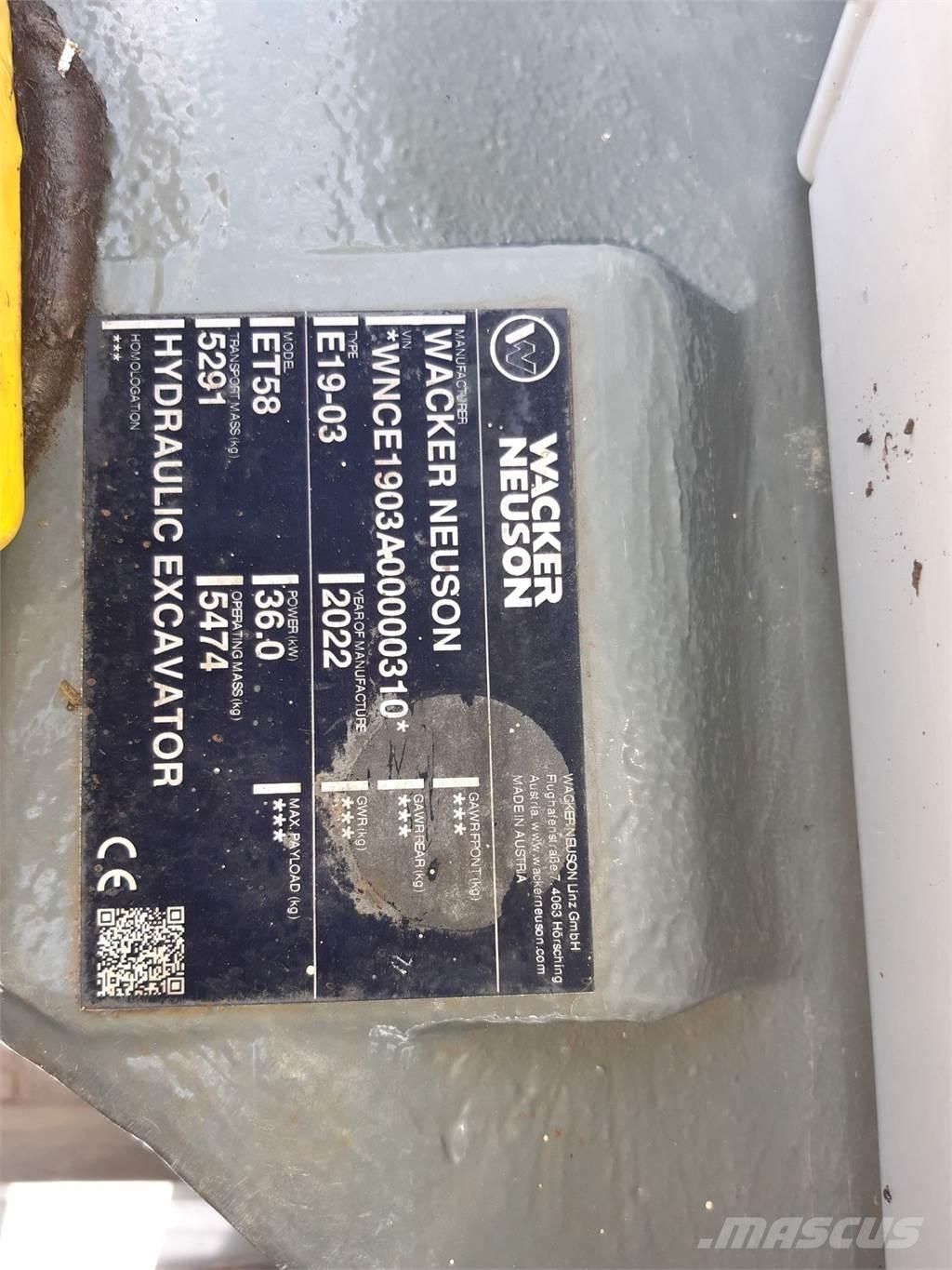 Wacker Neuson ET58 Roomikekskavaatorid