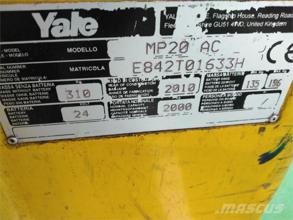 Yale MP20 Elektriline alusesiirdaja