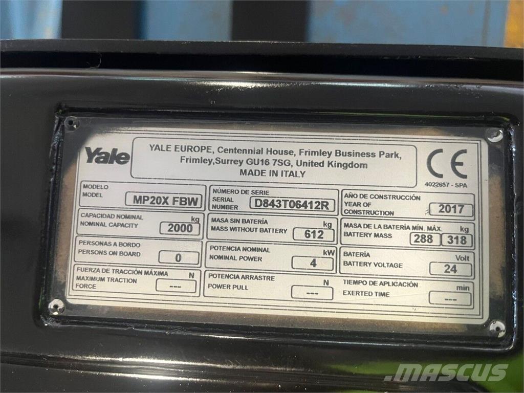 Yale MP20X Muud