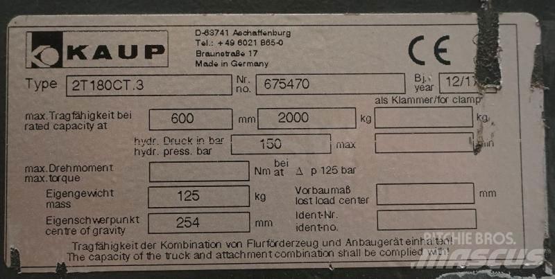 Kaup 2T180CT.3 Tõstekahvlid