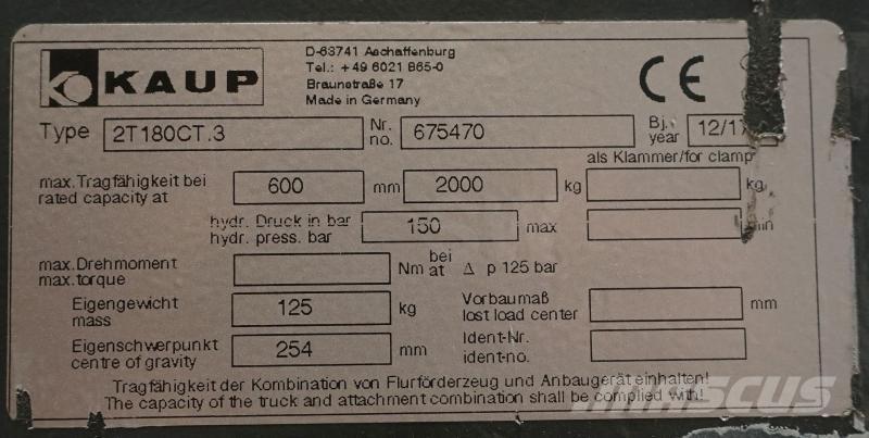 Kaup 2T180CT.3 Tõstekahvlid