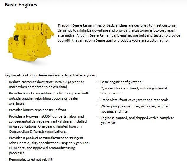 John Deere 6466T Mootorid