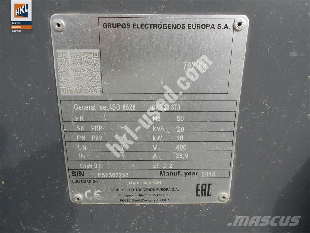 Atlas Copco QAS 20 Muud generaatorid