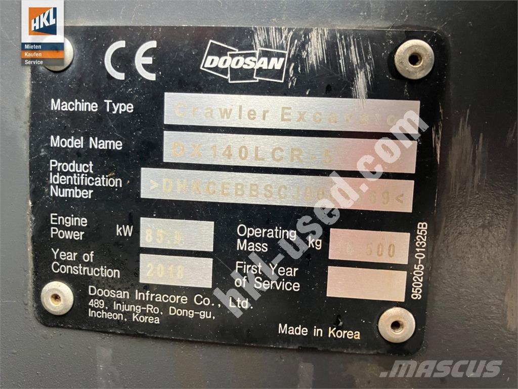 Doosan DX 140 LCR-5 Roomikekskavaatorid