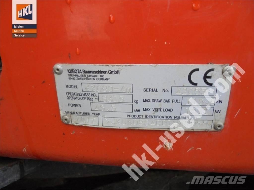 Kubota KX 080-4 Miniekskavaatorid < 7 t