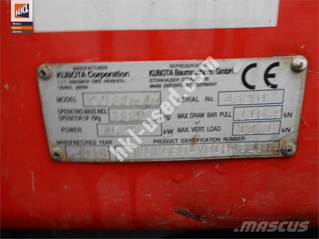 Kubota KX 080-4 Miniekskavaatorid < 7 t