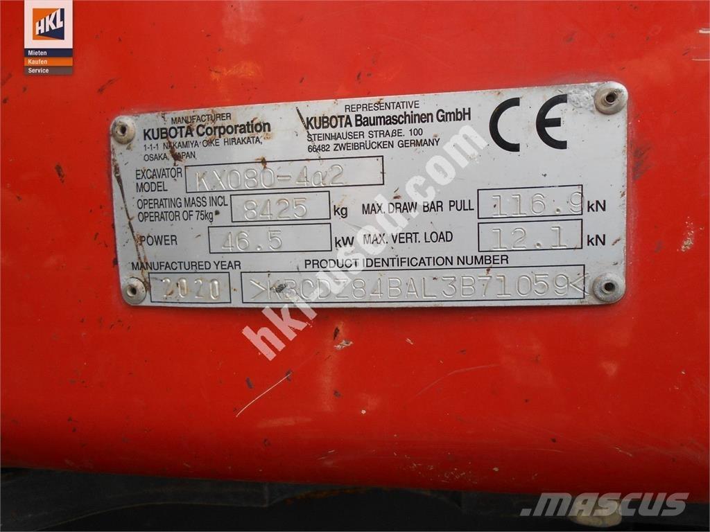 Kubota KX 080-4 Miniekskavaatorid < 7 t