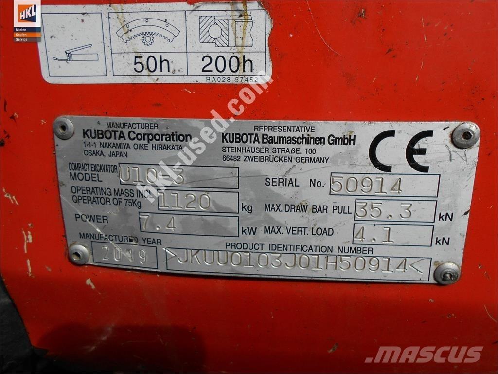 Kubota U 10-3 Miniekskavaatorid < 7 t