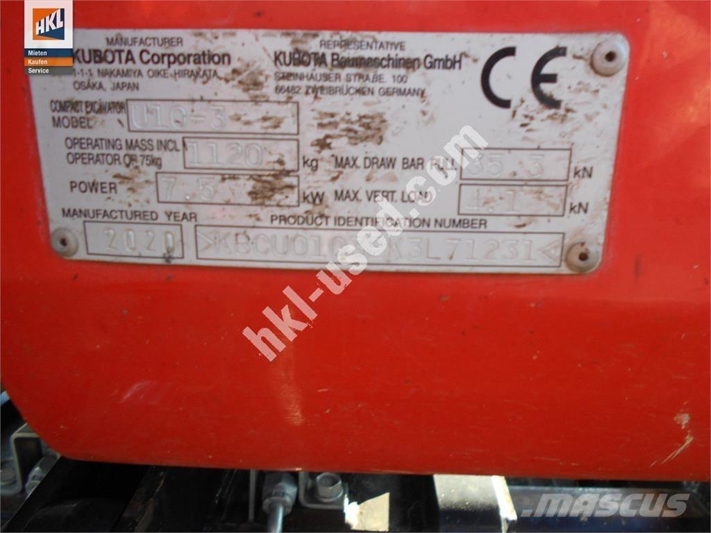 Kubota U 10-3 Miniekskavaatorid < 7 t