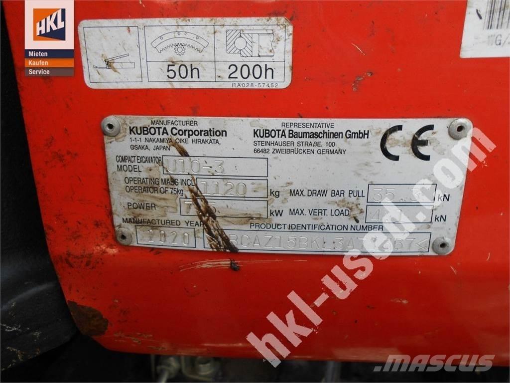 Kubota U 10-3 Miniekskavaatorid < 7 t