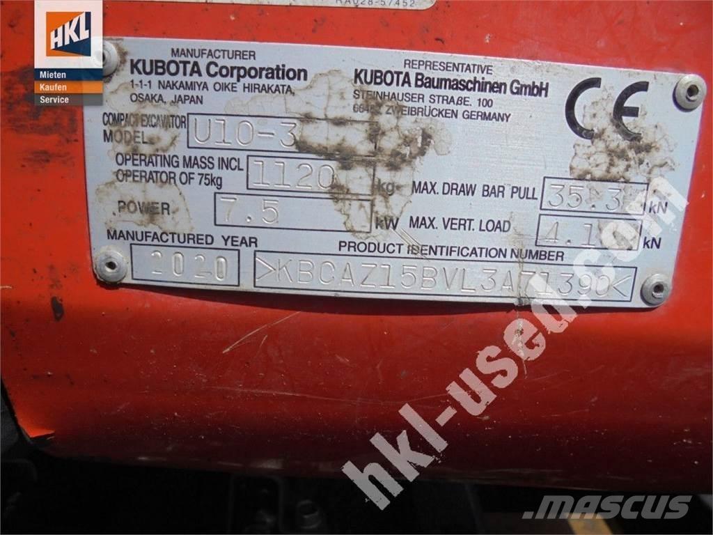 Kubota U 10-3 Miniekskavaatorid < 7 t
