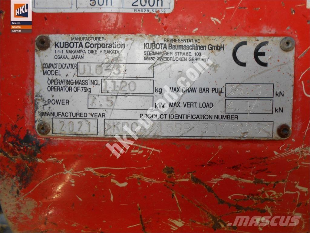 Kubota U 10-3 Miniekskavaatorid < 7 t