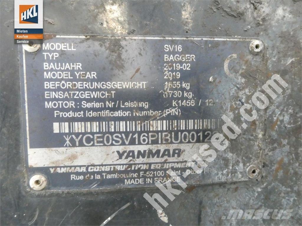 Yanmar SV 16 Miniekskavaatorid < 7 t