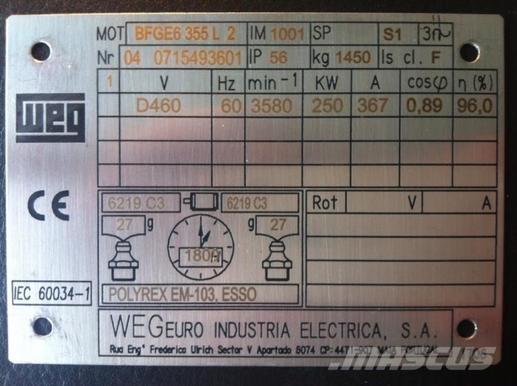  250 kW E-Motor WEG Mootorid