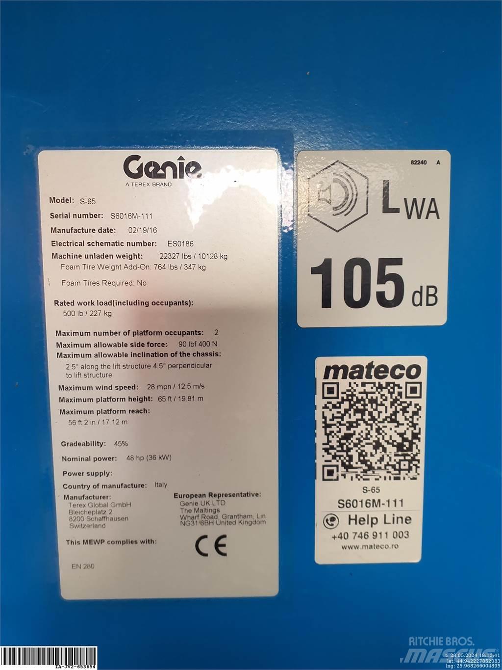 Genie S-65 Iseliikuvad poomtõstukid