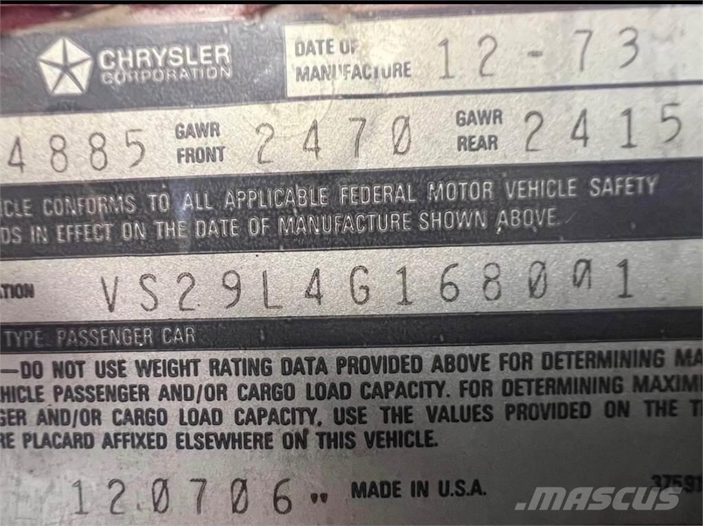 Plymouth Duster Muud osad