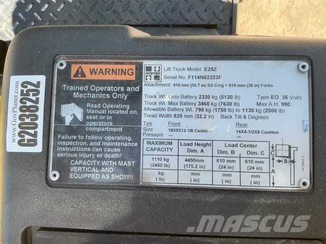 Hyster E25Z Elektritõstukid