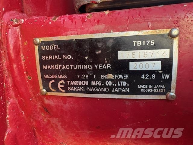 Takeuchi TB175 Väikeekskavaatorid 7t-12t