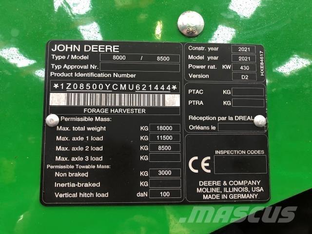 John Deere 8500 Silokombainid