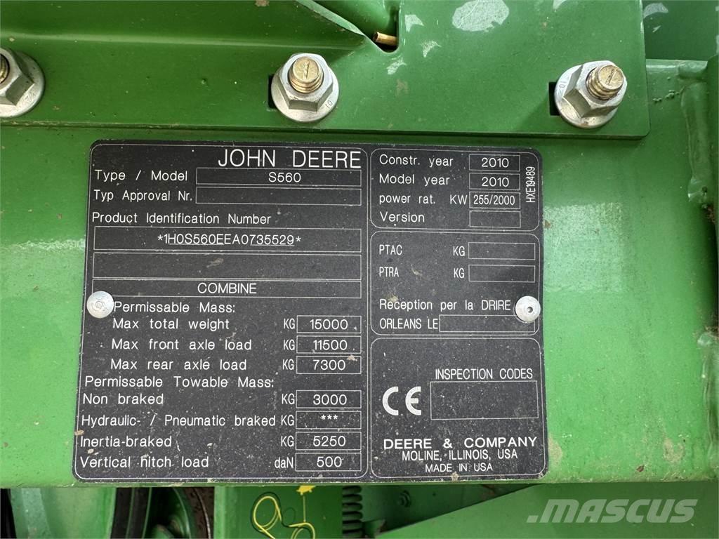 John Deere S560 Teraviljakombainid
