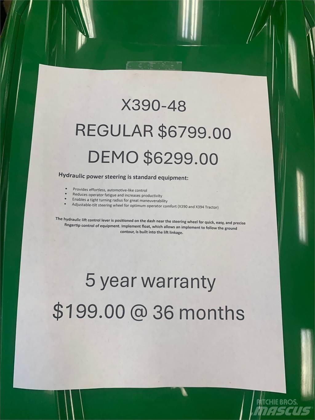 John Deere X390 Kompakttraktorid