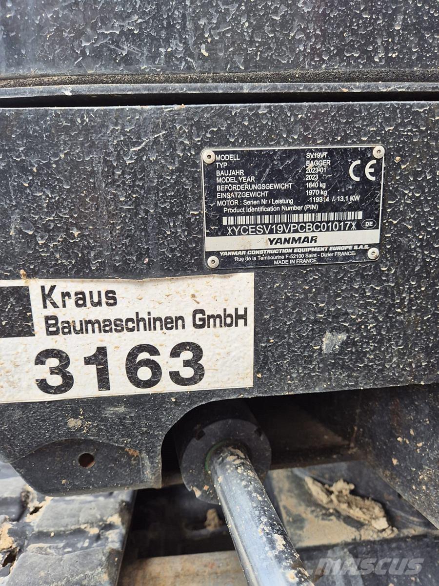 Yanmar SV 19 Miniekskavaatorid < 7 t