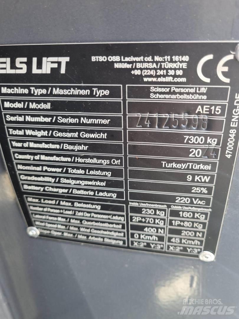 ELS LIFT AE15 Iseliikuvad poomtõstukid