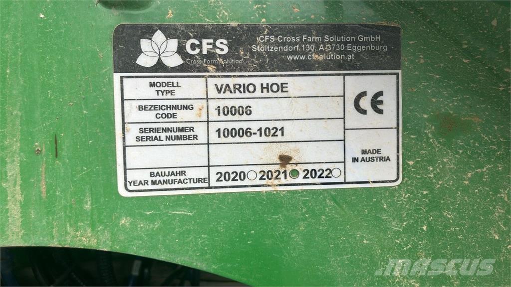  CFS Vario Hoe Muud külvimasinad ja tarvikud