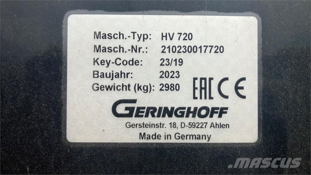 Geringhoff HV 720 Lisavarustus ja komponendid