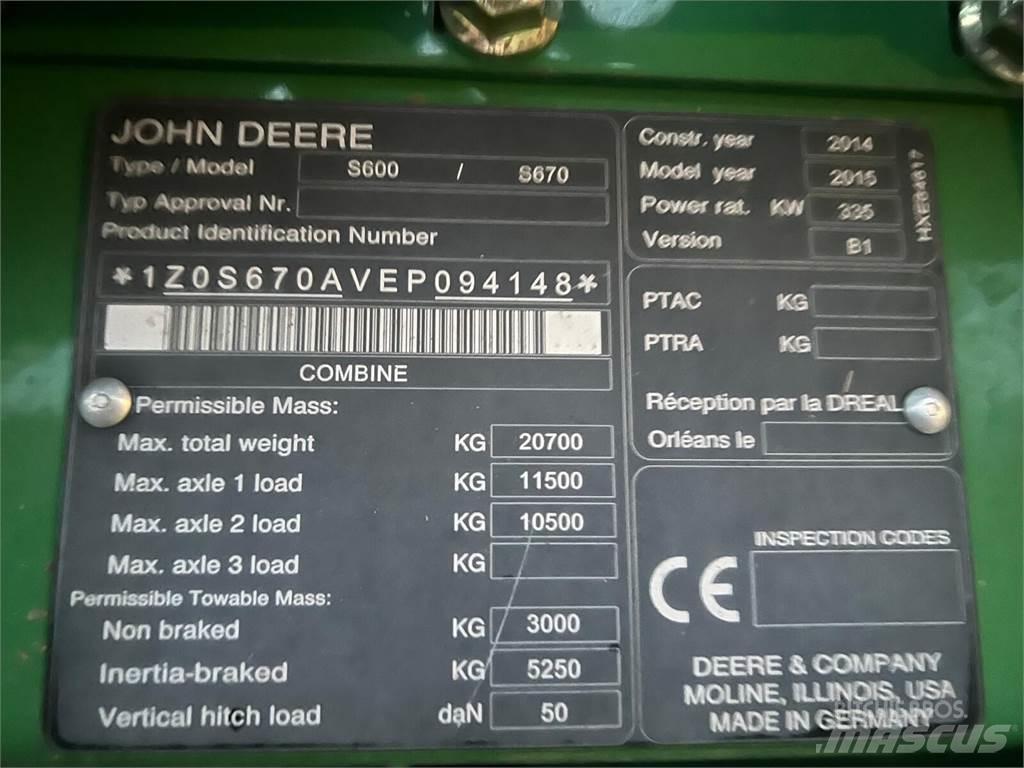 John Deere S670i Teraviljakombainid