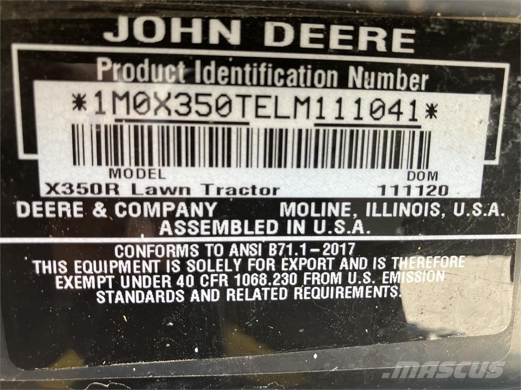 John Deere X 350R Muu kommunaaltehnika