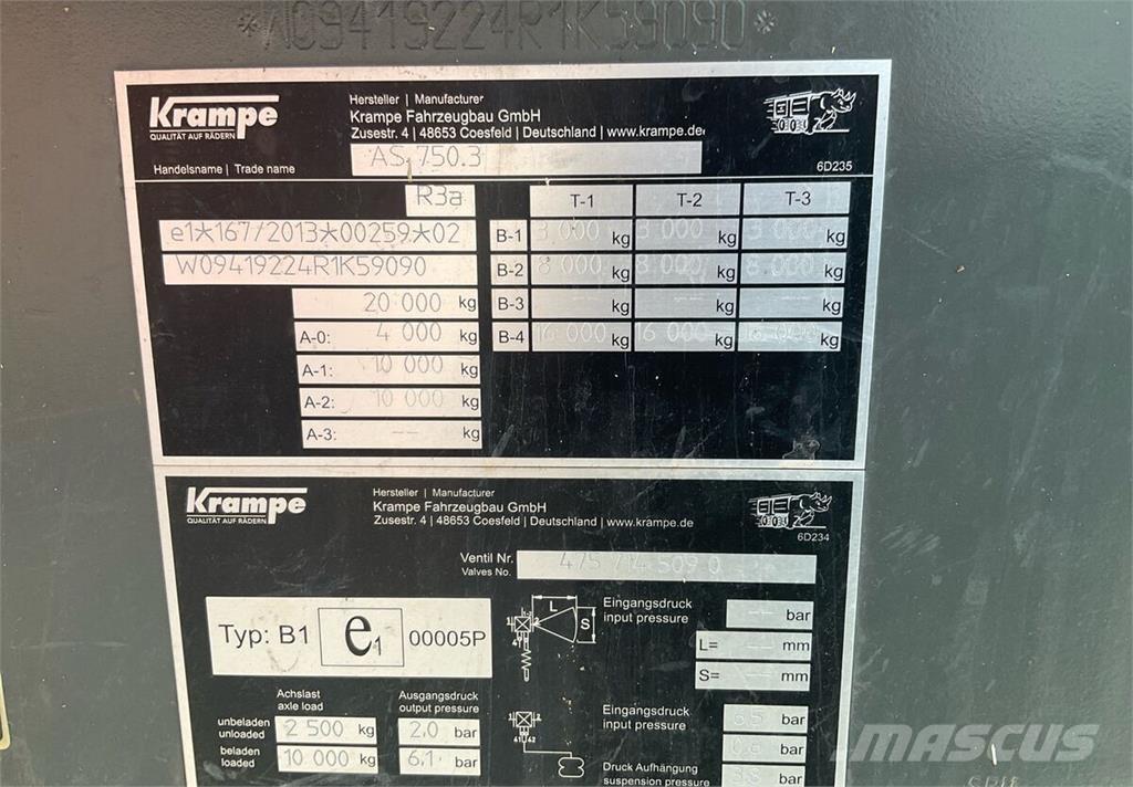 Krampe AS 750 Muud haagised