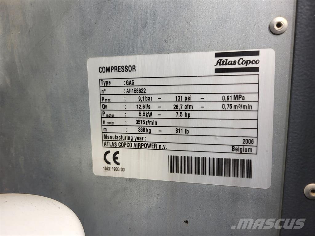Atlas Copco GA5 Kompressorid