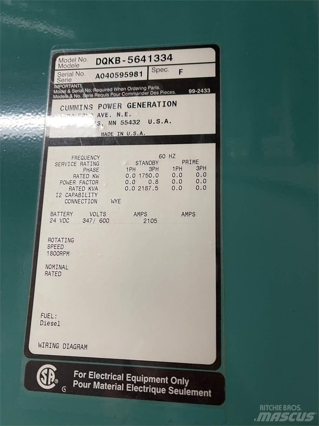 Cummins DQKB-5641334 Diiselgeneraatorid