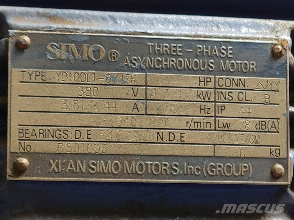  SIMO YD100L1-6/4TH Tööstusmootorid