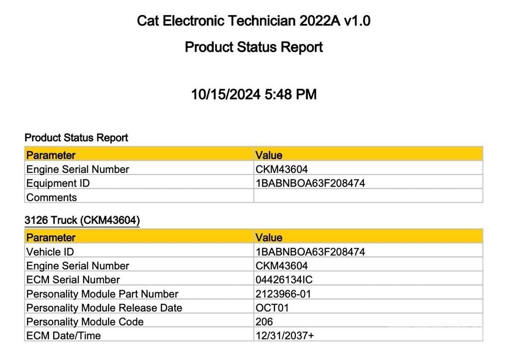 CAT 3126 Elektroonikaseadmed