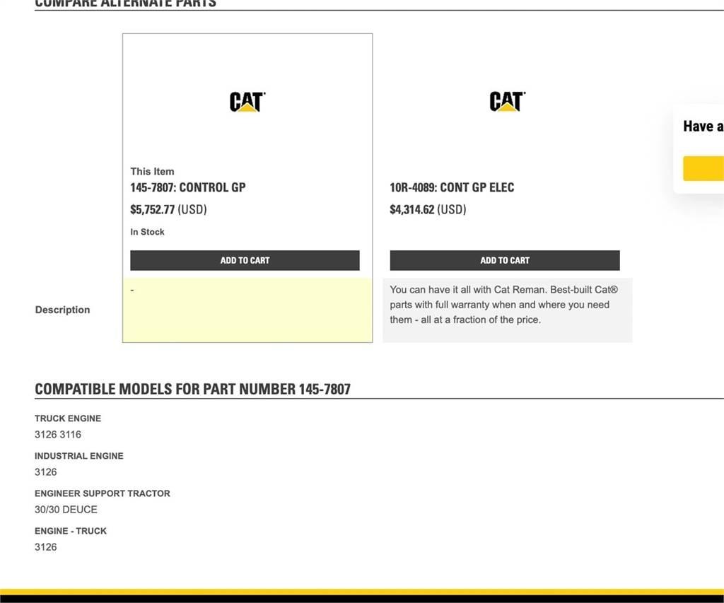 CAT 3126 Elektroonikaseadmed
