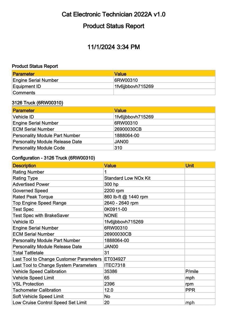 CAT 3126 Elektroonikaseadmed