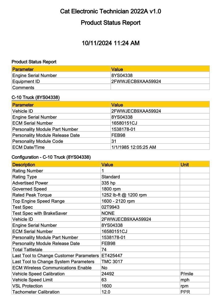 CAT C10 Elektroonikaseadmed