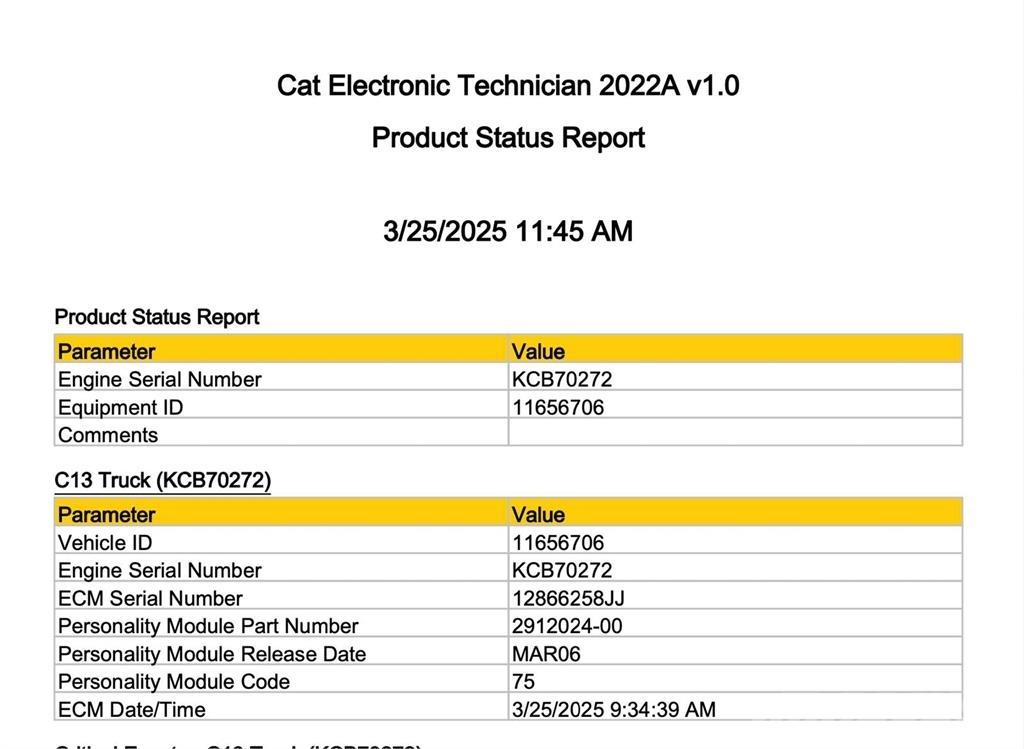 CAT C13 Elektroonikaseadmed