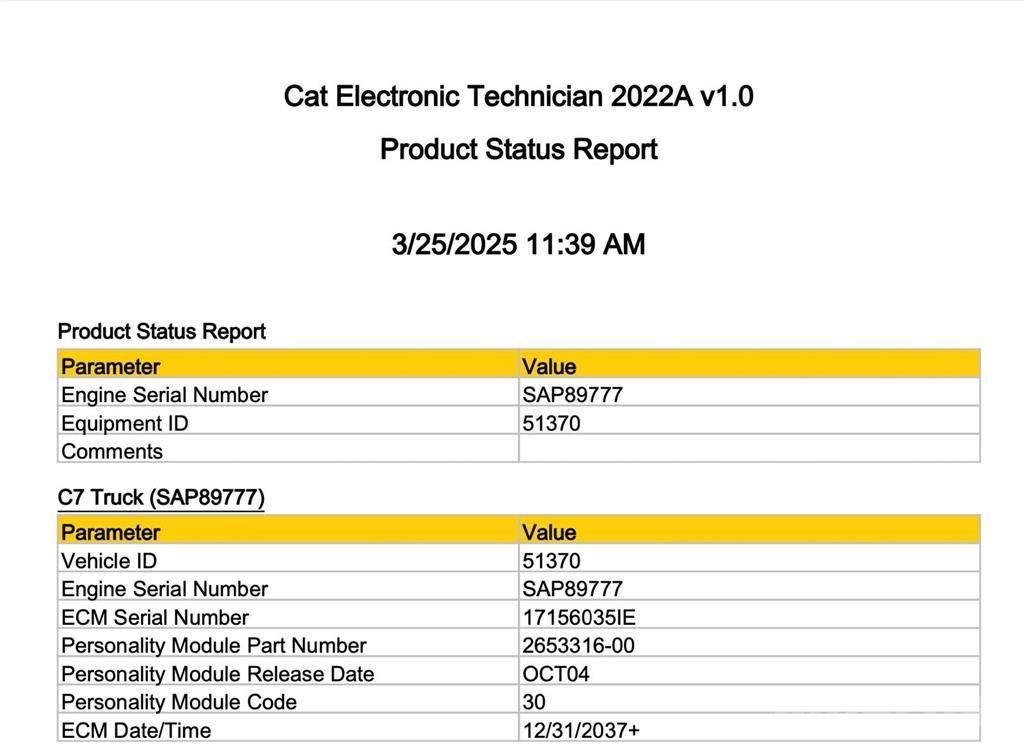 CAT C7 Elektroonikaseadmed
