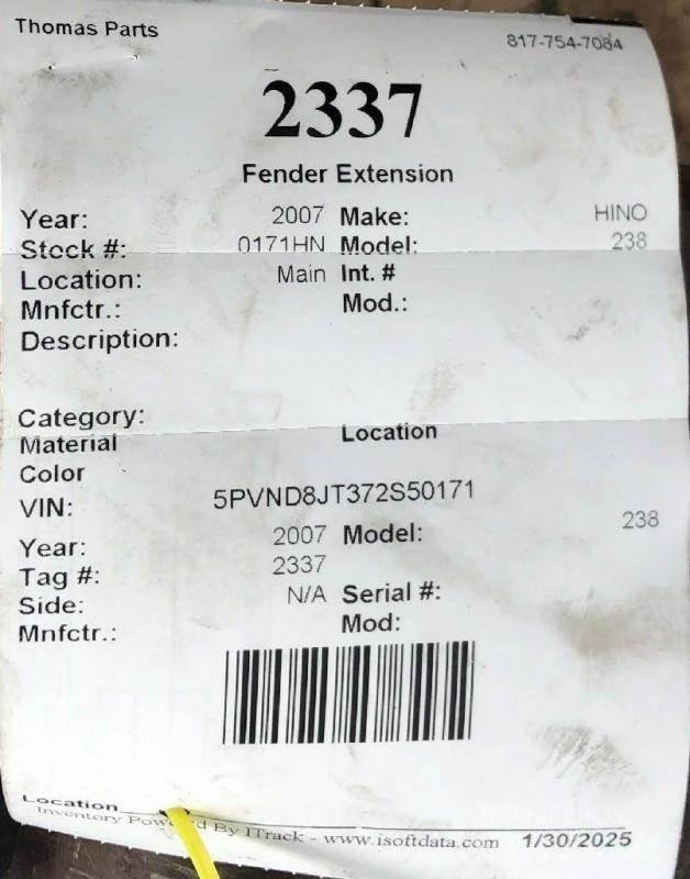 Hino 238 Muud osad