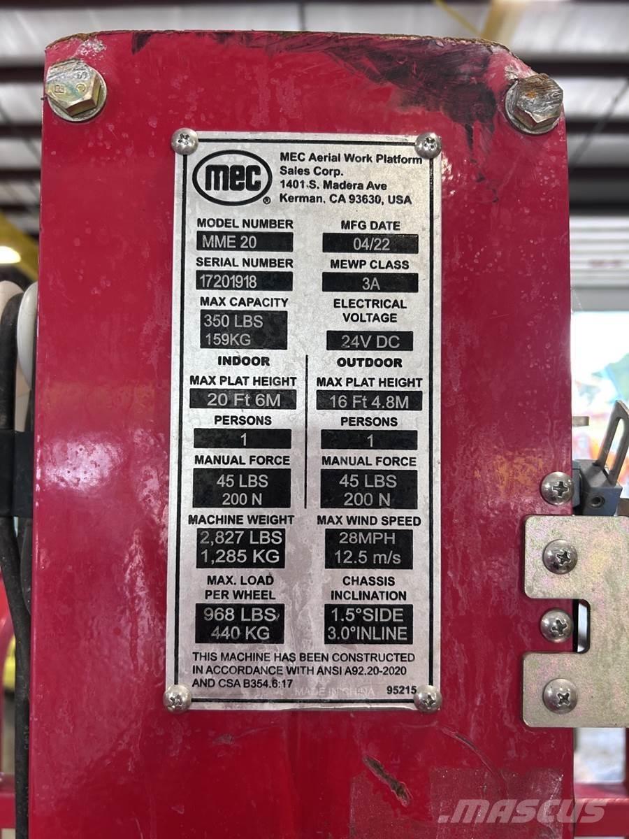 MEC OTHER Vertikaalsed mast tõstukid