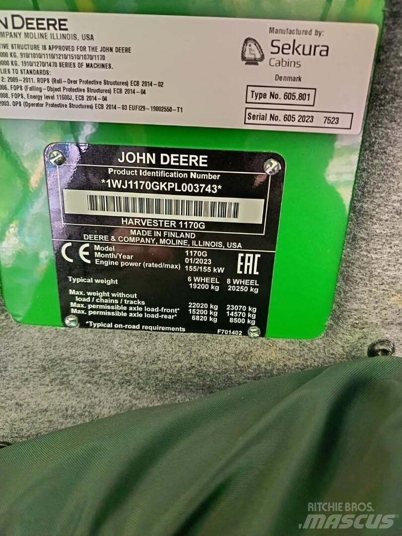 John Deere 1170G Harvesterid