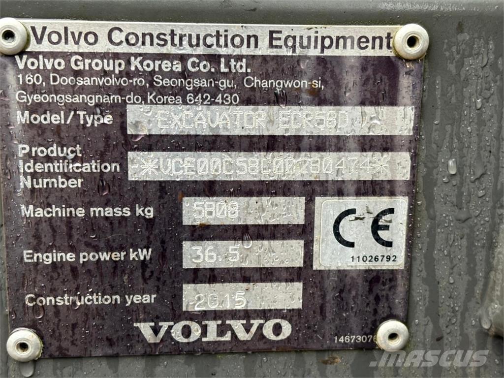 Volvo ECR 58 D Miniekskavaatorid < 7 t